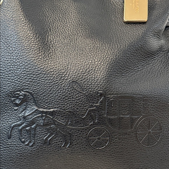 Coach Bag Andy Black Pebbled Leather Logo Tote - Picture 6 of 17